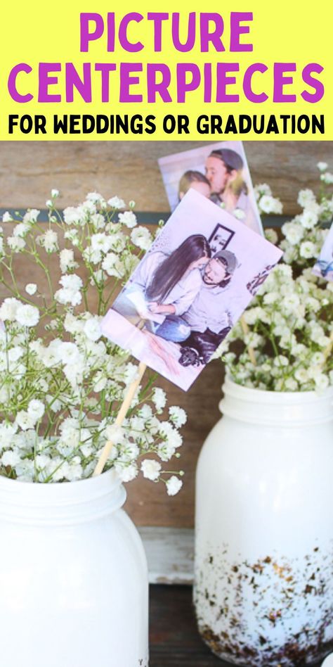 Polaroid Picture Centerpiece, Centerpieces Using Photos, Wedding Centerpieces Pictures Of Couple, Photo Bouquet Handmade Diy, Photo Table Centerpieces, Picture Centerpieces Wedding, Photo Centerpieces Wedding, Photo Centerpieces Diy, Picture Centerpiece Ideas