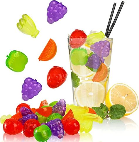 Shaped Ice Cubes, Reusable Ice Cubes, Fruit Ice Cubes, Fake Ice Cubes, Plastic Ice Cubes, Fruit Shape, Chill Drinks, Ice Bag, Ice Cube Molds