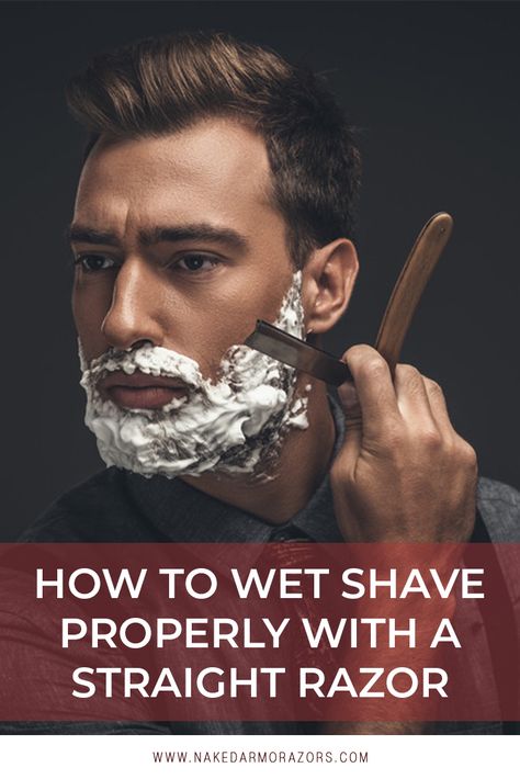 Want to try wet shaving with a straight razor? Naked Armor has just the thing for you. We created a detailed guide on how you can wet shave properly with a straight razor so that you can get the clean and close shave that you deserve. Visit our website and read our blog post now. Straight Razor Shaving, Wet Shave, Barber Razor, Shaving Tips, Clean Shave, Shaving Beard, Close Shave, Shaving Razor, Wet Shaving