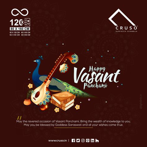 Happy Vasant Panchami. #vasantpanchami #infinityslab #doublechargedinfinityslab #fullbodyvitrifiedtile #vitrified #ceramic #tiles #slab #infinity #manufacturer #marble #homedecor #vitrifiedtiles #porcelainslab #madeinindia #vocalforlocal #supportlocal www.cruso.in Happy Vasant Panchami, Vasant Panchami, Vitrified Tiles, You Are Blessed, Wish Come True, Ceramic Tiles, Business Cards, Marble, Porcelain