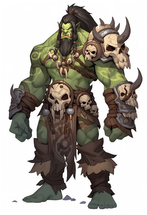 Orcs Concept Art, Orc Armor Concept Art, World Of Warcraft Orc Art, Warcraft Orc Art, Orcs Character Design, Orc Drawing Reference, Dnd Orc Character Design, Dnd Orc Male, Orc Dnd Character