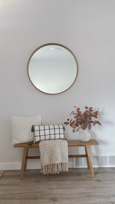 Chair In Hallway Entryway, Small Foyer Ideas Entryway, Small Foyer Ideas, Yellow Kitchen Cabinets, Foyer Ideas Entryway, Diy Headboard Ideas, Entry Way Decor, Hall Entrada, Nook Decor