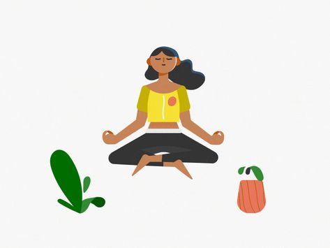 Meditation Gif Animation, Yoga Animation, Meditation Animation, Meditation Illustration, Pamper Day, Aromatic Candle, Cartoon Clouds, A Quiet Place, Deep Breathing