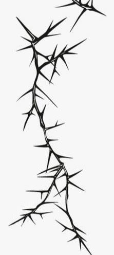 Thorn Border Design, Thorns And Leaves Tattoo, Thorn Branch Tattoo, Thorn Neck Tattoo, Thorny Vine Tattoo, Thorns Tattoo Design, Thorn Vines, Thorn Embroidery, Rose Thorn Tattoo