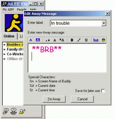 Aim Messenger, Aol Messenger, Aol Instant Messenger, Fashion Design Template, Instant Messenger, High School Years, Frutiger Aero, Dye My Hair, Mocktails