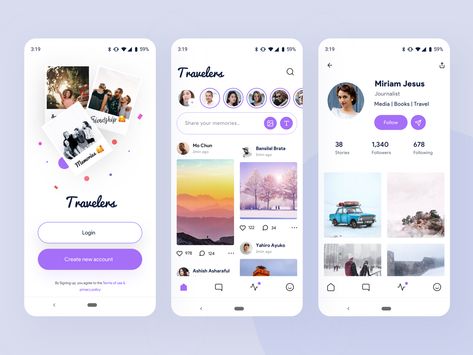 Travelers | social media app exploration by Sudhan Gowtham  for Orizon on Dribbble Social App Design, Infinity Logo, Event App, Mockup Poster, Mobile App Design Inspiration, App Interface Design, Medium App, Mobile Ui Design, App Design Inspiration