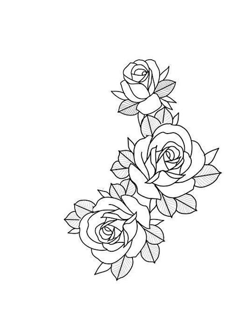 Rose Tattoo Stencil, Rose Coloring, Rose Drawing Tattoo, American Traditional Tattoo Ideas, Rose Coloring Pages, Traditional Tattoo Ideas, Wreath Drawing, Flower Drawing Design, Tattoo Stencil Outline