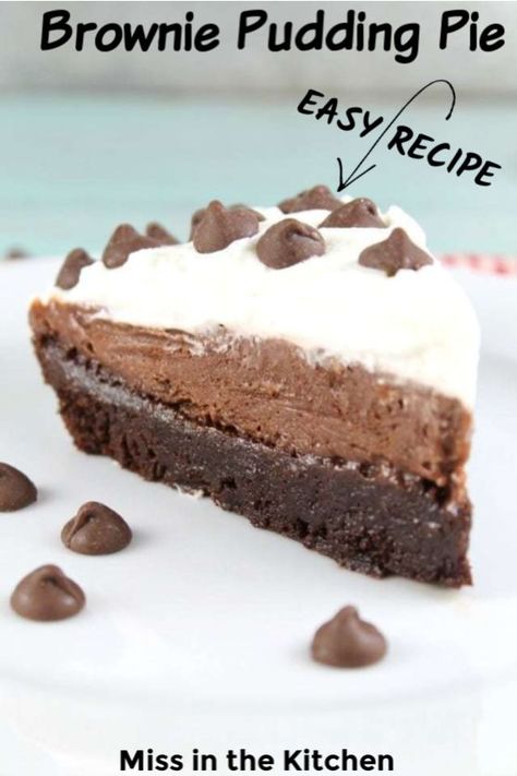 Brownie Pudding, Brownie Desserts Recipes, Easy Puddings, Pudding Pie, Chocolate Pie Recipes, Pudding Pies, Adventure Seeker, Brownie Desserts, Cream Pie Recipes