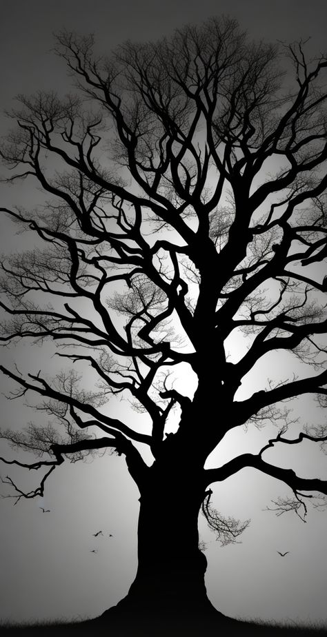 From the Whomping Willow to the Ents, there are many evil trees in fiction. Here are some of the most terrifying trees from your favorite books and movies. Evil Tree, Spooky Tree Drawing, Scary Tree Illustration, Creepy Tree Silhouette, Creepy Tree Illustration, Creepy Tree Painting, Old Tree, Tree Drawing, Tree Branches