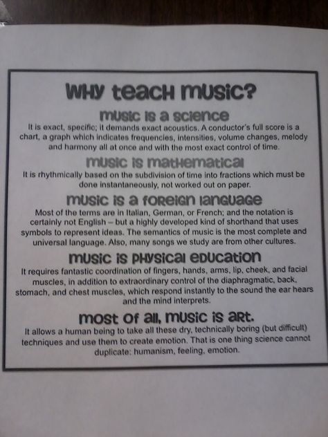 Why teach music? Poster idea. (This was on my Professor's door.) School Stuff, Pinterest Likes, Saying Goodbye