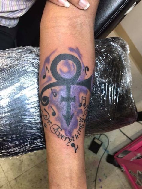 Prince Guitar, Paisley Tattoos, Prince Tattoo, Prince Symbol, Brand New Tattoos, Love Symbol Tattoos, Prince Tattoos, Prince Purple, Guitar Tattoo