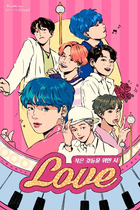 omg que hermoso 😍 Bts Fanart 21+, Bts Boy With Luv Wallpaper, Boy With Love Bts, Bts Fanart Wallpaper, Fan Art Bts, Bts Illustration, Bts Boy With Luv, Bts Fan Art