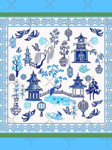 Blue Willow China Pattern, Blue Willow China, Grand Millennial, Jar Design, Ginger Jar, Blue Willow, China Patterns, Scarf Design, Ginger Jars