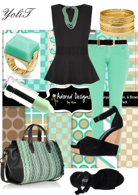 Mint and black outfit! Mint Green Outfits, Green Outfit, Dress Code, Work Outfits, Black Outfit, Dress Codes, Mint Green, Work Outfit, Cute Outfits