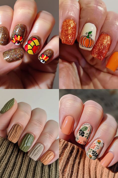 Short Thanksgiving Nails, Interesting Nails, Burgundy Nail Designs, Fall Thanksgiving Nails, Fall Gel Nails, Plaid Nails, Burgundy Nails, Thanksgiving Nails, Fall Plaid