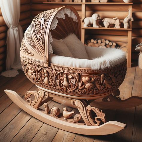 Baby Jhula Designs, Vintage Bassinet, Cradles And Bassinets, Newborn Baby Bedding, Luxury Mansions Interior, Restoration Hardware Inspired, Indian Room, Fantasy Furniture, Baby Products Packaging