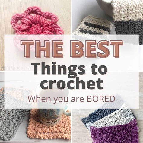 You'll love this list that answers what to crochet when you are bored and is sure to lead you to your next favorite crochet projects. It features quick crochet patterns that will fight boredom and keep you inspired. Get the round-up on Stitching Together. Projects To Do When Bored, Crochet When Bored, Crochet Inspo Ideas, What To Crochet, Cup Cosy, Crochet Ear Warmer Pattern, Ear Warmer Pattern, Reverse Single Crochet, Easy Yarn Crafts