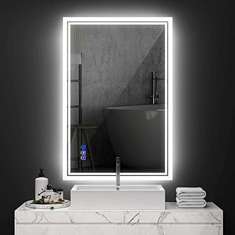 Modern Classic Exterior Design, Modern Classic Exterior, Backlit Bathroom Mirror, Bathroom Led, Mirror For Wall, Memory Wall, Led Bathroom Mirror, Mirror For Bathroom, Lighted Vanity Mirror