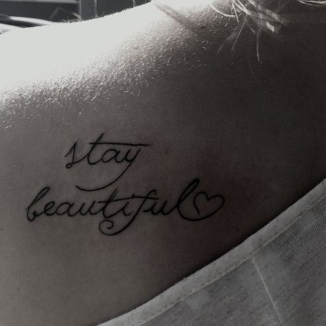 Stay beautiful Stay Beautiful Tattoo, Ashley Wagner, Small Tats, Beautiful Tattoo, Bridal Engagement Rings, Next Tattoo, Piercing Tattoo, Love Tattoos, Stay Positive