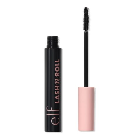 Lash 'N Roll Curling & Lifting Mascara - e.l.f. Cosmetics | Ulta Beauty Curling Mascara, Brown Mascara, Black Lashes, Lash Curler, Elf Cosmetics, Elf Makeup, Eye Mascara, Pitch Black, Silicone Brush