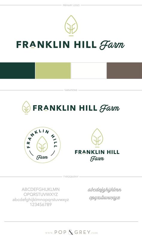 Franklin Hill Farm Brand Board by Pop & Grey, logo, color palette, typography Farm To Table Logo, Farm Branding, Brand Reveal, Logo Color Palette, Market Logo, Cheese Dips, Brand Colour Schemes, Business Branding Design, Brand Inspiration Board