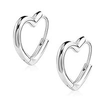 Small Silver Hoop Earrings, Huggie Earrings Silver, Mens Earrings Hoop, Sleeper Earrings, Heart Hoop Earrings, Tiny Heart, Huggie Earrings, Huggie Hoop Earrings, Jewelry Earrings Hoops