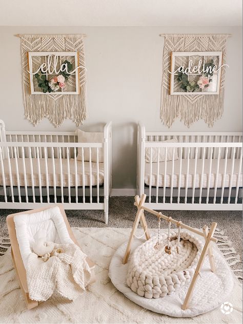 Twin Nursery Themes, Twin Babies Nursery, Boy Girl Twins Nursery, Twin Nursery Room, Twin Baby Rooms, Twin Girl Bedrooms, Twin Girls Nursery, Twin Nursery, Perfect Nursery