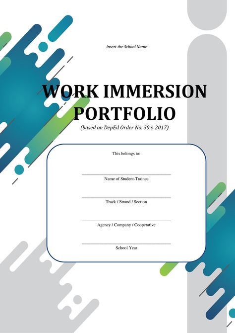 SHS Work Immersion Portfolio - WORK IMMERSION PORTFOLIO (based on DepEd Order No. 30 s. 2017) This - Studocu Work Immersion Portfolio Design, Portfolio Design Cover Page, Work Immersion Portfolio, Portfolio Design Cover, Work Immersion, Design Cover Page, Portfolio Design Ideas, Printable Banner Letters, Performance Tasks