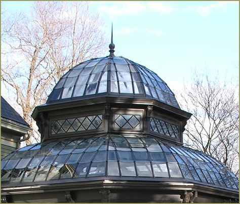 Victorian Conservatory, Roof Lantern, Glass Room, Small Buildings, Glass Roof, Curved Glass, Glass Ceiling, Greenhouses, Glass Dome