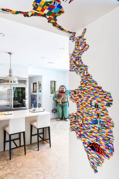 Lego Interior Design, David Grutman, Lego Room Decor, Modern White Kitchen, Lego Furniture, Lego Wall, Lego Table, Amazing Lego Creations, Lego Room