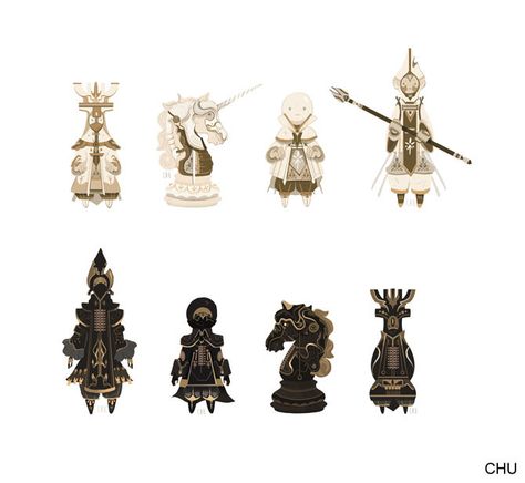 Chess Pieces Character Design, Chess Concept Art, Chess Character Design, Chess Character, Janice Chu, Chess Pieces Design, Chess Piece Design, Victorian Character Design, Chess Design