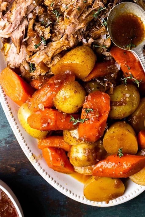 Pork Potatoes Crock Pot, Instant Pot Pork Roast And Potatoes, Slow Cooker Pork Roast With Vegetables, Pork Boston Button Recipes Instapot, Pork Loin Ribeye Roast Recipe, Pork Roast Instant Pot, Pressure Cooker Pork Loin, Pork Roast With Gravy, Pork Pot Roast