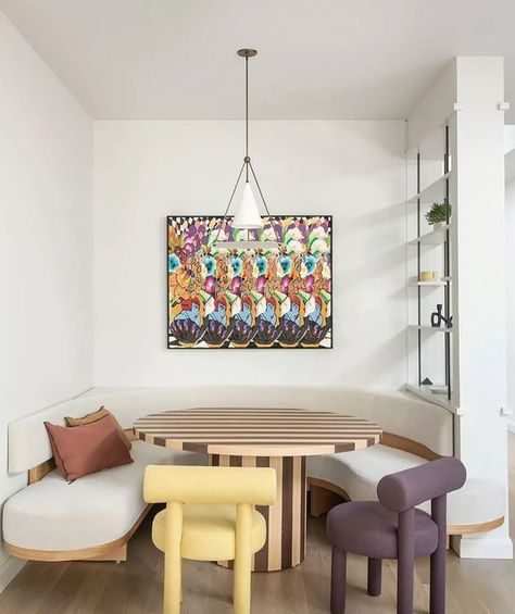 13 Banquette Seating Ideas You'll Love Bohemian Banquette Seating, Terracotta Banquette Seating, Banquette Seating Dimensions, Banquette Measurements, Yellow Banquette Seating, Ballard Designs Banquette Seating, Dining Room Corner, Banquette Dining, Banquette Seating In Kitchen