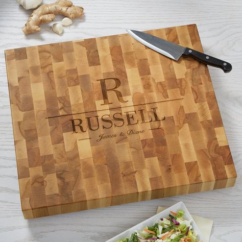 Kitchen Countertop Decor, Personalization Mall, Countertop Decor, Personalized Housewarming Gifts, End Grain, Custom Wedding Gifts, Personalized Couple, Butcher Block, Personalized Wedding