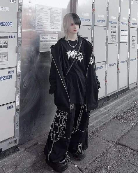 Tokyo Ghoul Outfits, Korean Alternative Fashion, Jirai Danshi Outfit, Male Jirai Kei, Visual Kei Fashion Men, J Fashion Men, Emo Boy Clothes, Subcul Jirai, Cute Male Outfits