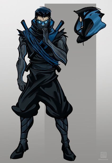 Ninja Nightwing by Nexxorcist Armadura Ninja, Ninja Art, Superhero Characters, Batman Art, Superhero Design, Armor Concept, Dc Comics Art, Superhero Art, Nightwing