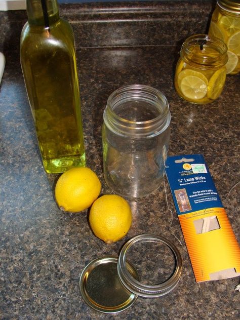 Lemon-filled Olive Oil Lanterns Oil Lantern Diy, Olive Oil Candle, Oil Candles Diy, Homemade Slime Recipe, Are We There Yet, Lemon Candle, Homemade Slime, Candle Making Business, Oil Lantern