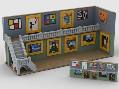 Lego Museum, Room Box Miniatures, Art Alevel, Popular Paintings, Lego Worlds, Lego House, Custom Lego, My Idea, Lego Projects