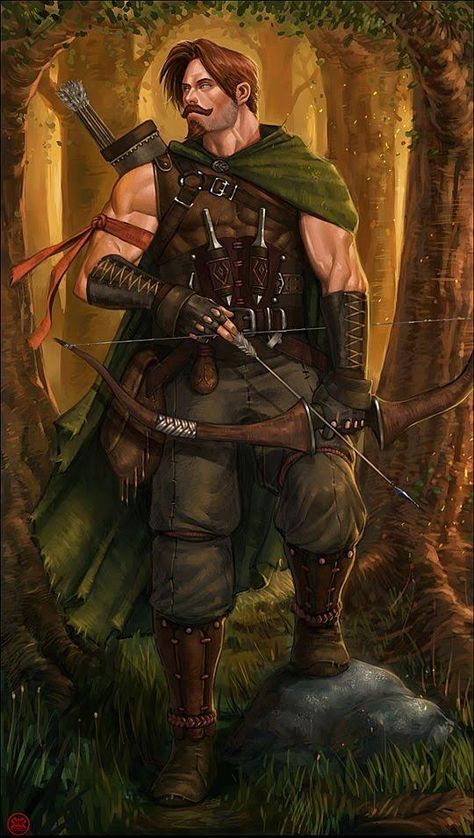 Salazar, Patrulheiro/Humano Ranger Dnd, Archer Characters, Heroic Fantasy, Digital Art Gallery, Male Character, Bow And Arrow, Fantasy Warrior, Arte Fantasy, Fantasy Rpg