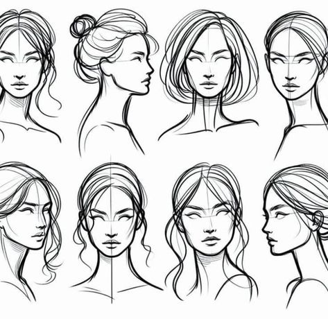 Hairstyles Illustration, Fashion Illustration Face, Croquis Fashion, Hair Illustration, Fashion Figure Drawing, Fashion Illustration Watercolor, Fashion Illustrations Techniques, Fashion Drawing Tutorial, Hair Sketch