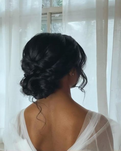 Bridal Hair For Black Hair, Weave Wedding Hairstyles Black, Updo Hairstyle For Prom, Messy Classy Updo, Messy Bun With Tiara, Black Tie Hairstyles Updo, Low Bun Prom Hairstyles Black Hair, Debutante Hairstyles Updo, Bridal Hairstyles For Long Hair Updo