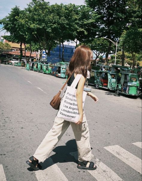 Downtown Girl Tote Bag, Girls Tote, Downtown Girl, Vancouver, Khaki Pants, Tote Bag, My Style, Pants, Los Angeles