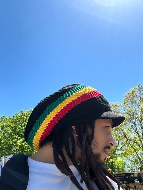 Crochet Bob Marley Hat, Rasta Crochet Dress, Rasta Beanie Crochet Pattern Free, Crochet Rasta Hat, Rasta Crochet Hat, Marley Crochet, Rasta Beanie, Crochet Summer Hats, Colorful Hat