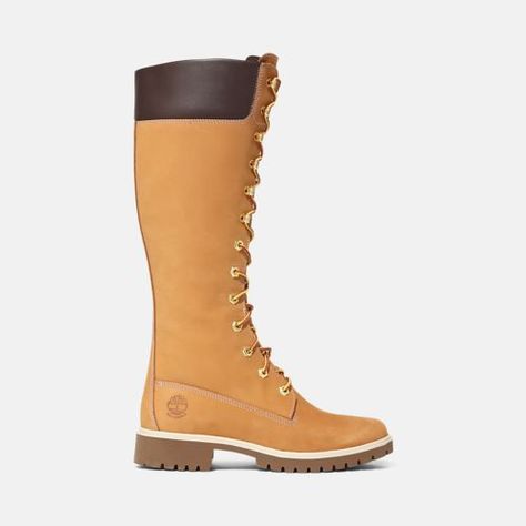 Knee High Timberland Boots, Tall Timberland Boots, Timberland Boots Style, Timberland Store, Winter Mood Board, Calf High Boots, Timberland Classic, Fleece Boots, Timberland Women