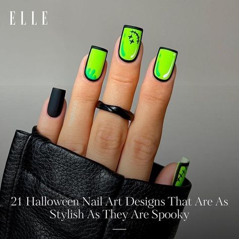 @elleindia on Instagram: "#ELLEBeauty: With the darkness of the night overtaking the daylight hours coupled with the onset of Scorpio season, you already know it’s time to put the goodie princess to sleep and awaken the wicked witch within you. Elaborate costumes and scary makeup aside, the spookiest holiday of the year beckons you to give in to your dark side with some spider webs, cute ghosties and black cats painted on your nails. So, sharpen your claws and head to the 🔗 in bio to check out Elaborate Costumes, Wicked Nails, Cartoon Nail Designs, Neon Nail Art, Neon Green Nails, Nagellack Trends, Summer Nail Designs, Short Fake Nails, Scorpio Season