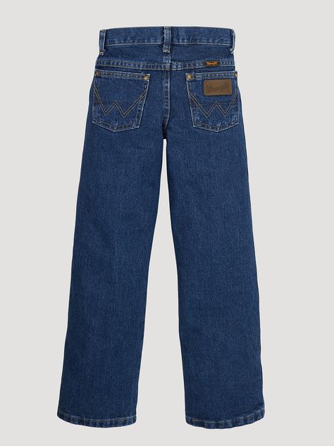 Boy's George Strait Cowboy Cut® Collection by Wrangler® Original Fit Jean (4-7) in Heavyweight Stone Denim Cowboy Cut Jeans, Straight Fit Denim, Mens Cowboy, Western Women, 80s Outfit, Boy George, Moms Favorite, George Strait, Straight Fit Jeans