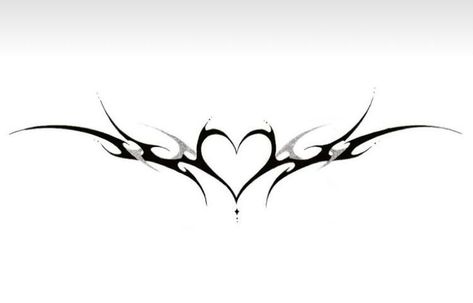 Succubus Tattoo Lower Back, Y2k Tramp Stamp Design, Modern Tramp Stamp Tattoos, Succubus Mark Tattoo, Tatuajes Y2k, Spider Tramp Stamp, Lower Back Tattoos For Women Classy, Heart Sternum Tattoo, Succubus Tattoo Design