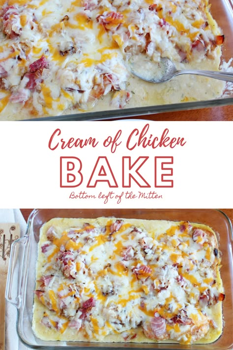 Cream Of Chicken Bake, Easy Chicken Breast Recipes, Whole Turkey Recipes, Buttery Mashed Potatoes, Bake Chicken, Delicious Chicken Recipes, Chicken Breast Recipes Easy, Easy Chicken Breast, Bacon And Cheese