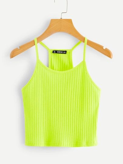 Neon Top, Women Tank Tops, Cropped Cami, Cami Crop Top, Strap Tops, Ladies Dress Design, Tank Top Cami, Fashion Kids, Cami Top