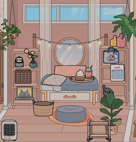 Bedroom for teen or maybe kid or adult Bedroom Design Toca Boca, Two Kids Bedroom, Two Kids Bedroom Design, Toca Ideas, Toca World, Toka Boka, Free House Design, Filmy Vintage, Adorable Homes Game